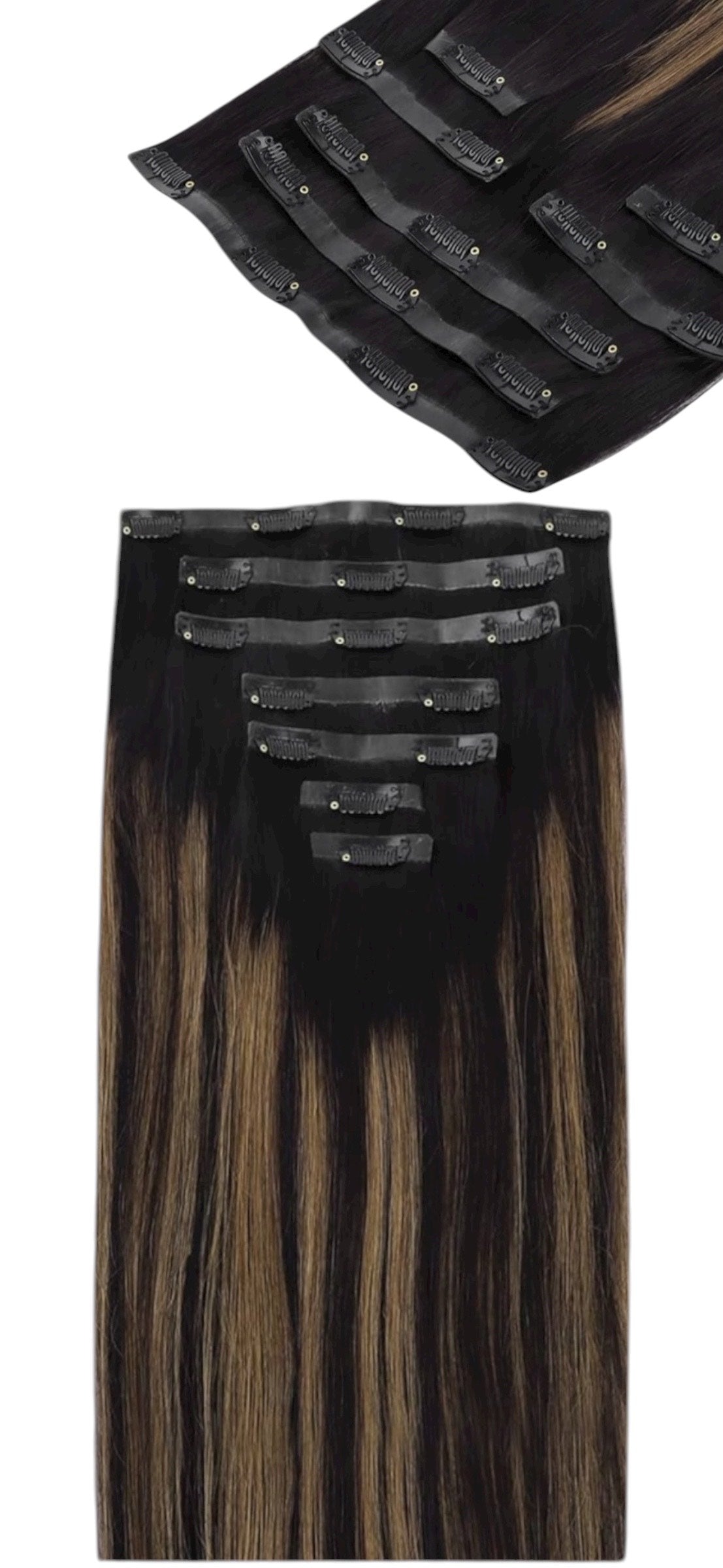 Balayage Natural Black To Chestnut Brown Hair Extensions