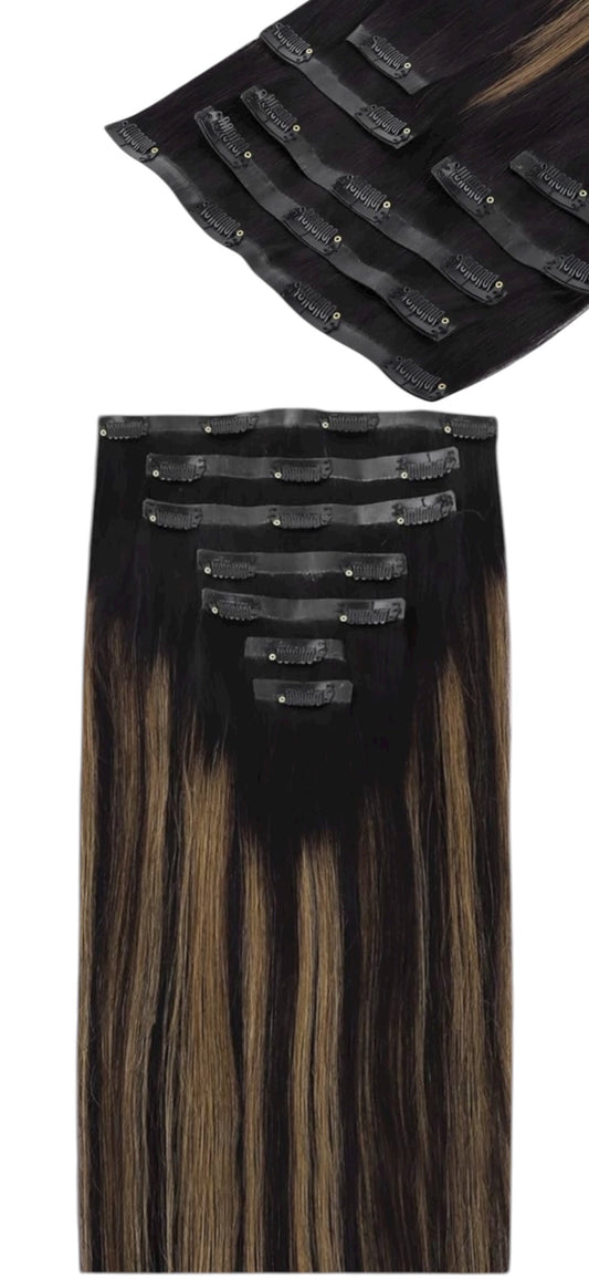 Balayage Natural Black To Chestnut Brown Hair Extensions